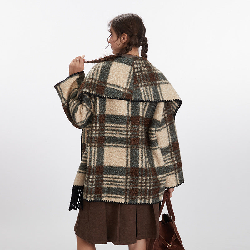 High Sense Scarf Collar Design Warm Fashionable Coats