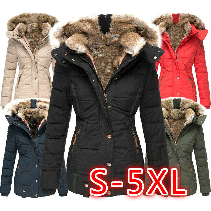 Women's Winter Warm Fur Collar Cotton Clothes Coats