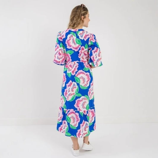 Fashion Plant Flower Print Loose Dress Dresses