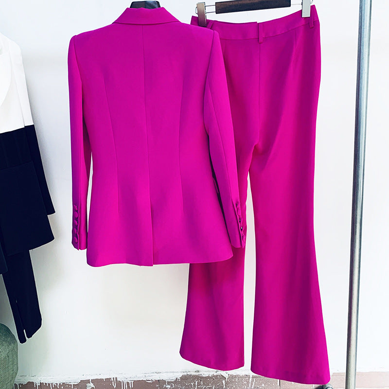 Business Wear One Button Cloth Cover Mid-length Bell-bottom Fashion Casual Suit