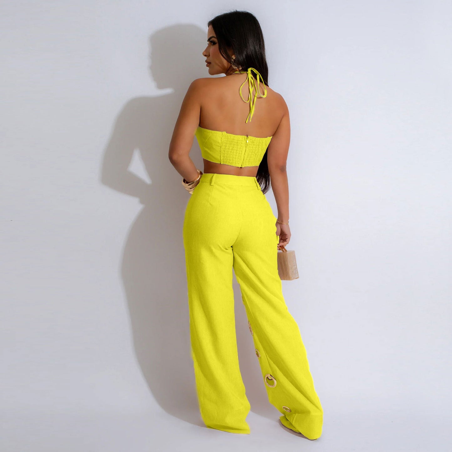 Sexy Hole Slim Fit Two-piece Nightclub Suits