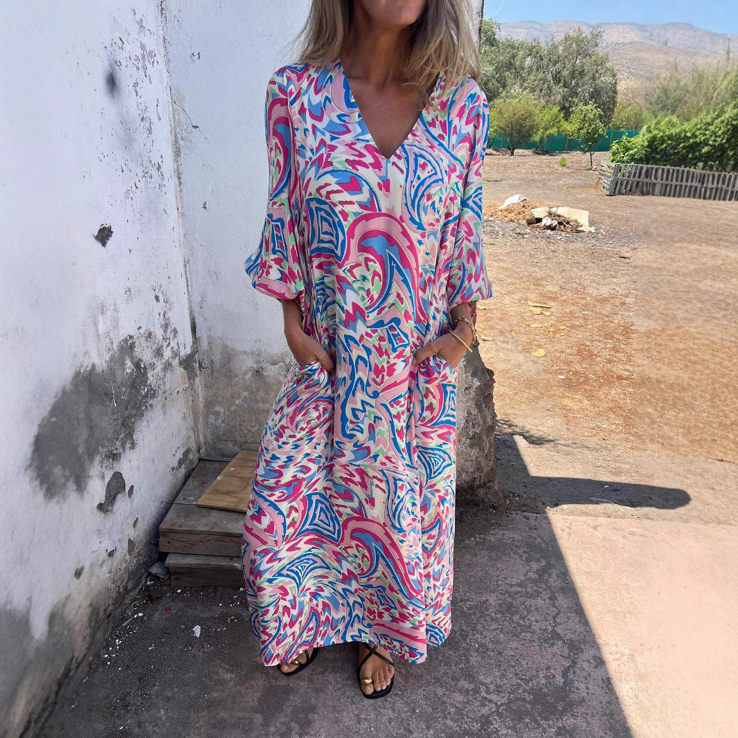 Unique Classy Women's Printed Casual Long Dress