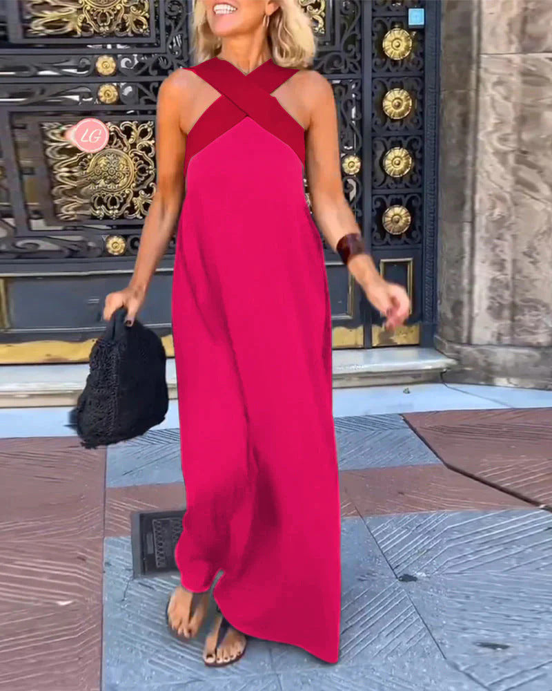 Women's Summer Long Cross Sexy Beauty Back Dress