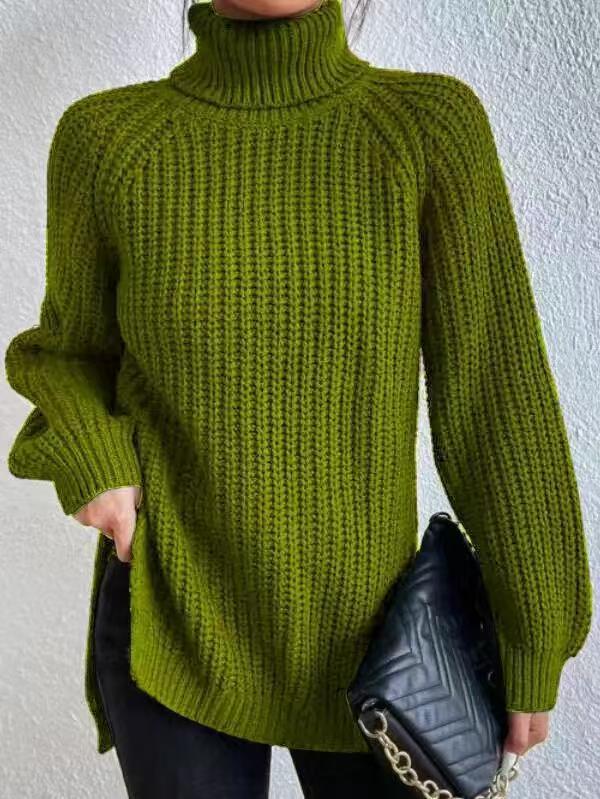 Women's Turtleneck Mid-length Soft Comfortable French Dress Sweater