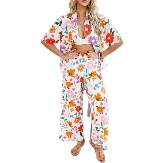 Casual Vacation Style Bohemian Geometric Contrast Suits