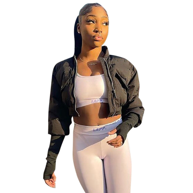 Women's Bobbi Stand Collar Stitching Solid Color Coats