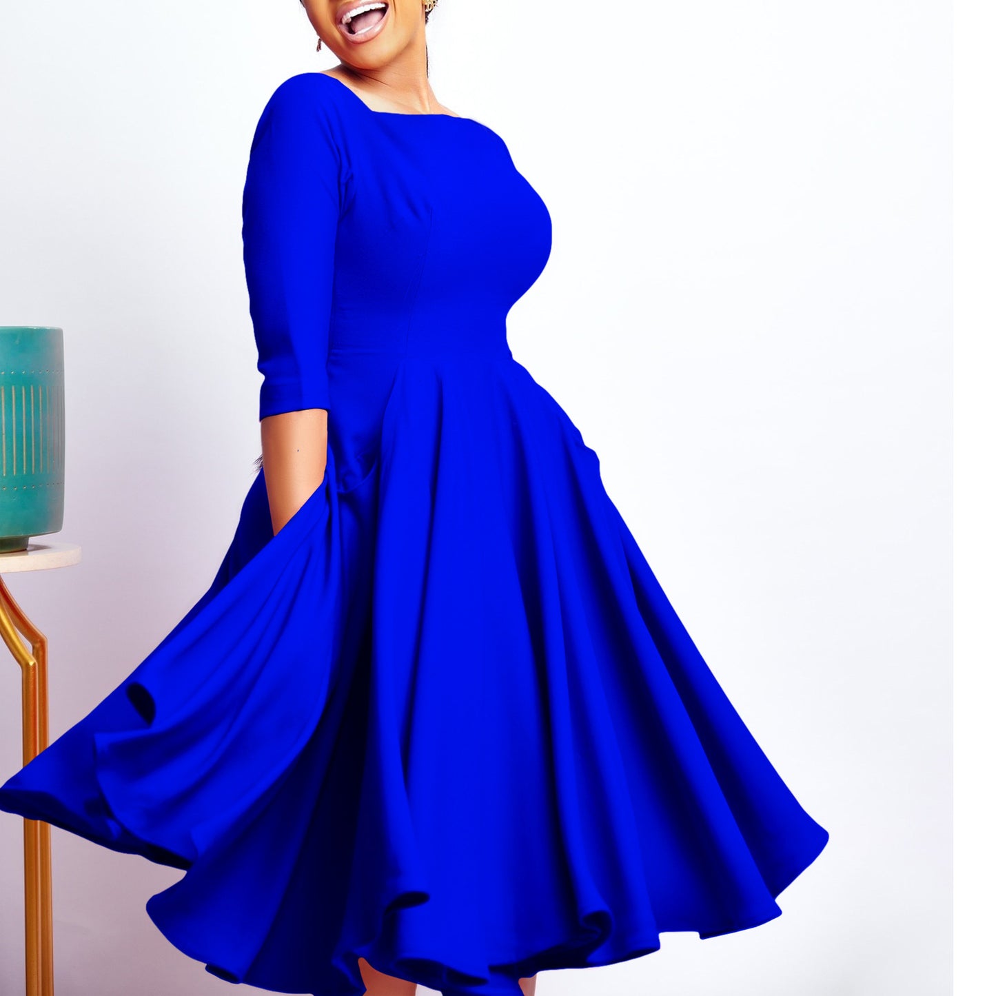 Women's Fashion Elegant Pocket Large African Dress