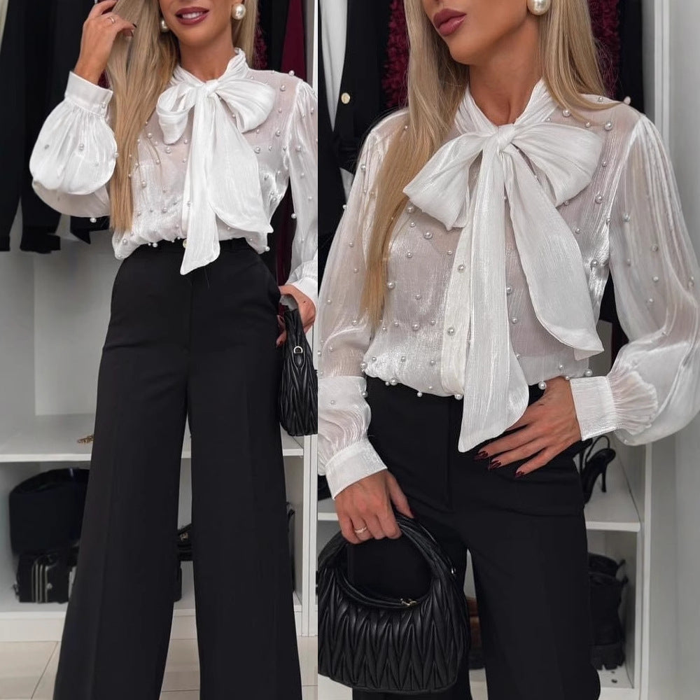 Popular Red Organza Bubble Collar Shirt Dresses