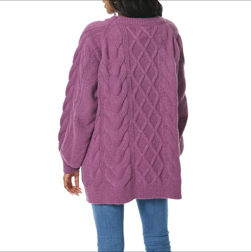 Thick Needle Pullover Twist Long Sleeves Sweaters