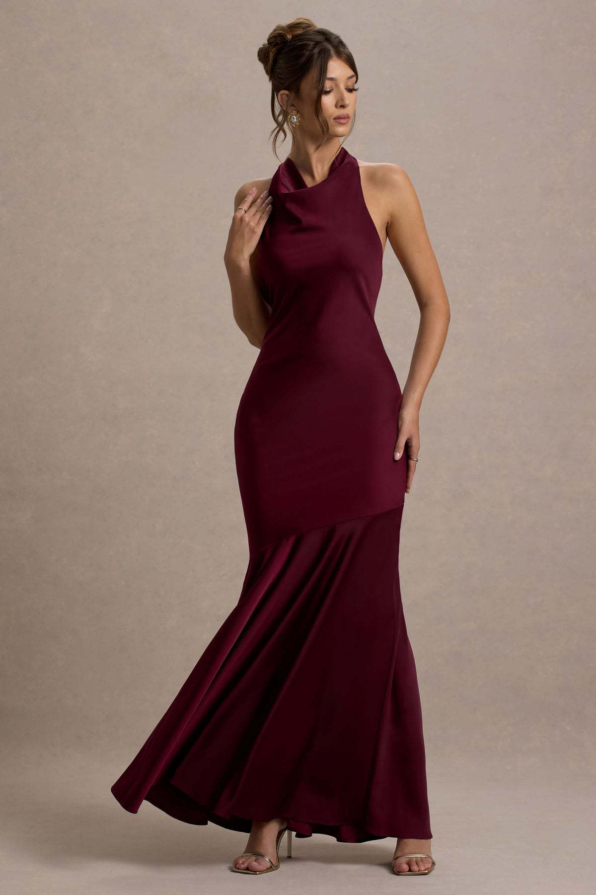Women's Fishtail Dress Slant Shoulder Toast Banquet Dresses