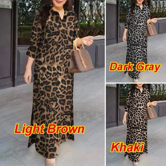 Leopard Print Vintage Artistic Bohemian Loose Dress