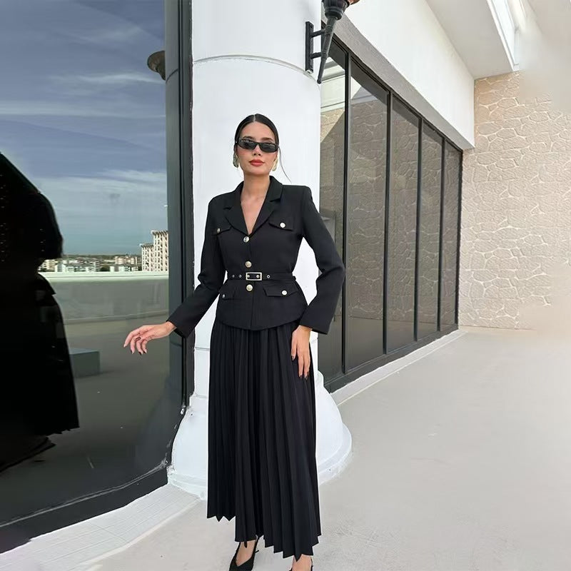 Women's Innovative Comfortable Temperament Long Pleated Suits