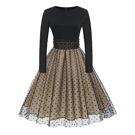 Women's Dress Long-sleeved Autumn Two-piece Patchwork Princess Dresses