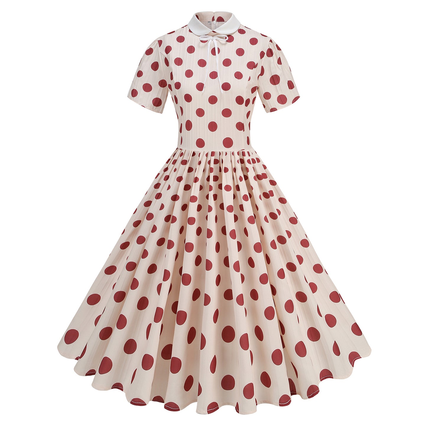 Retro Contrast Color Lapels High Slimming Dress