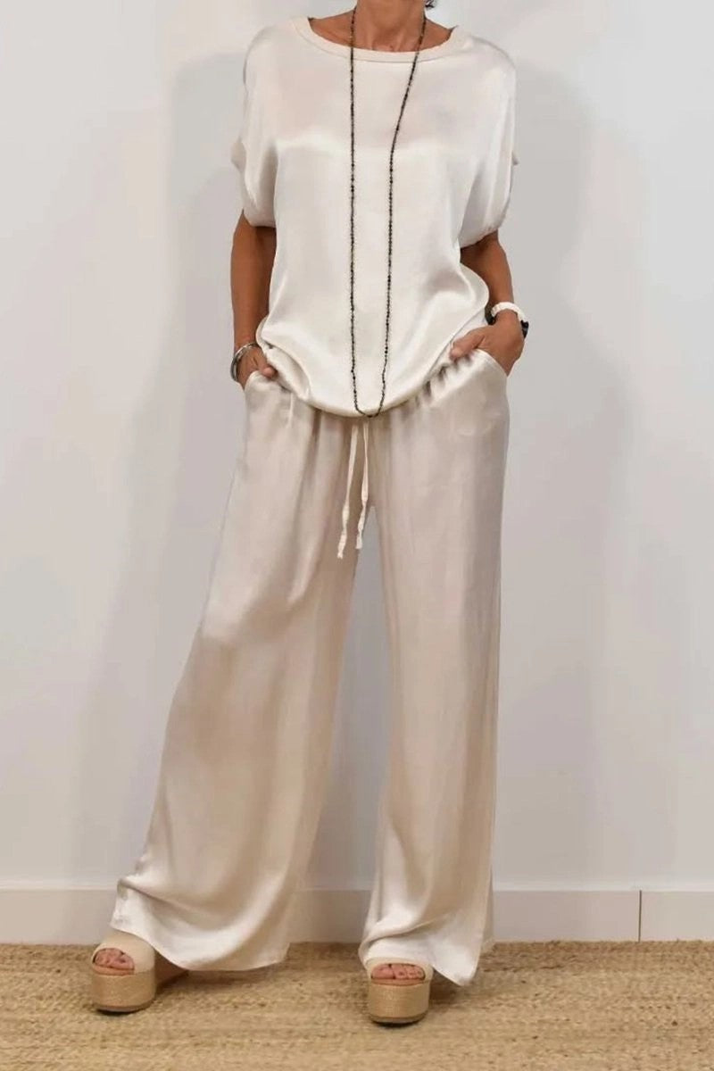 Unique Trendy Loose Shirt Wide Leg Pants