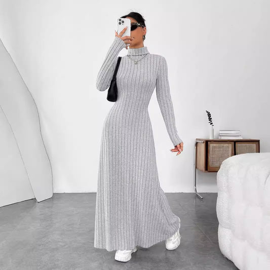 Women's Elegant Slim Turtleneck Solid Color Dress Dresses