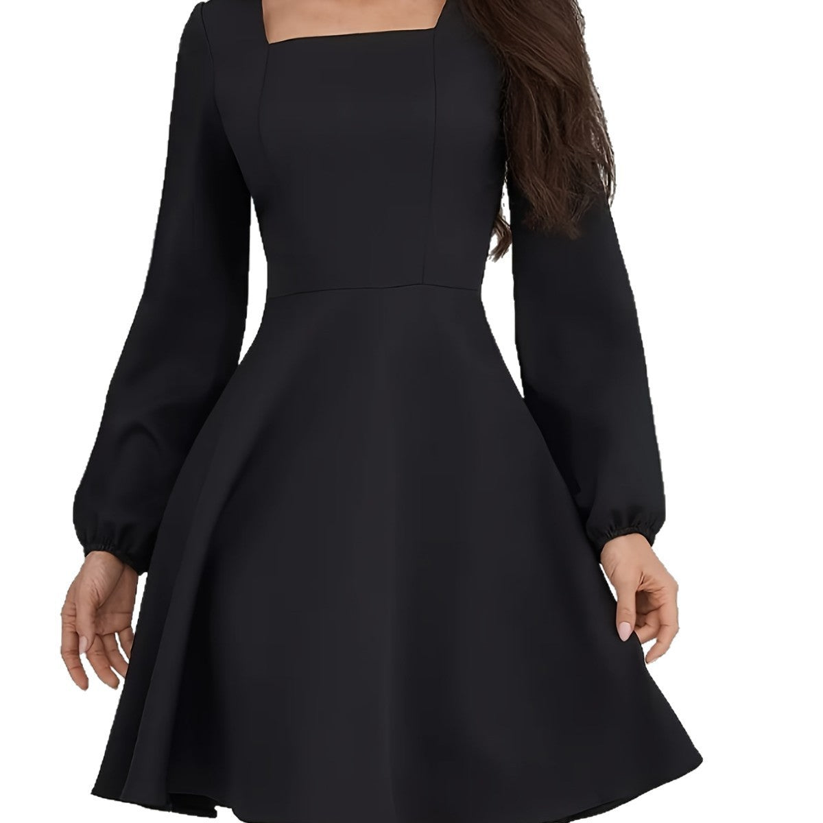 Women's Slimming A- Line Black Temperament Long Skirts