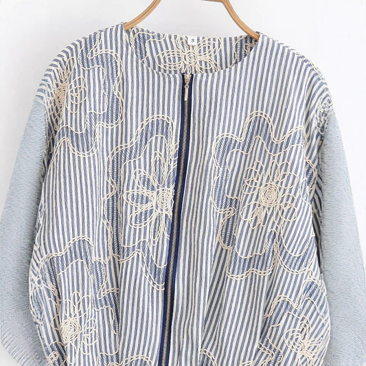 Women's Autumn Street Fashion Rope Embroidery Jackets