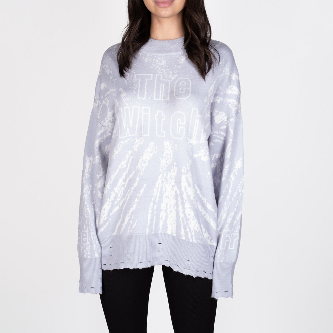 Women's Street Loose Letter Embroidery Personalized Tatted Sweaters