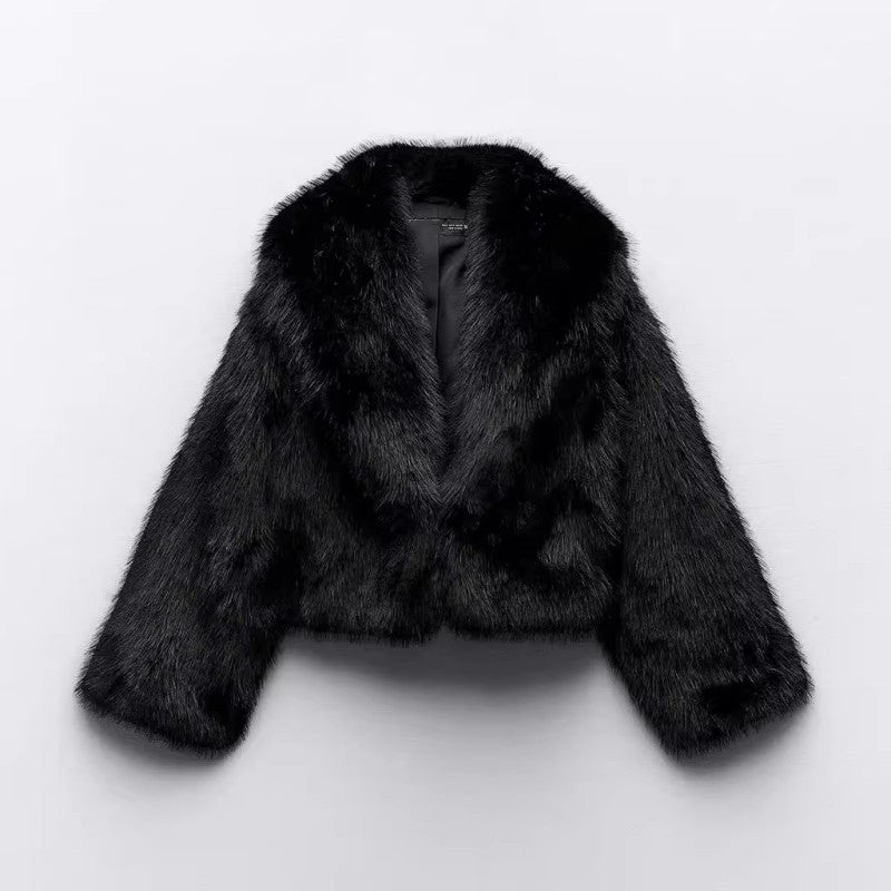 Women's Fur Fox Fashionable Warm Plush Overcoat Coats