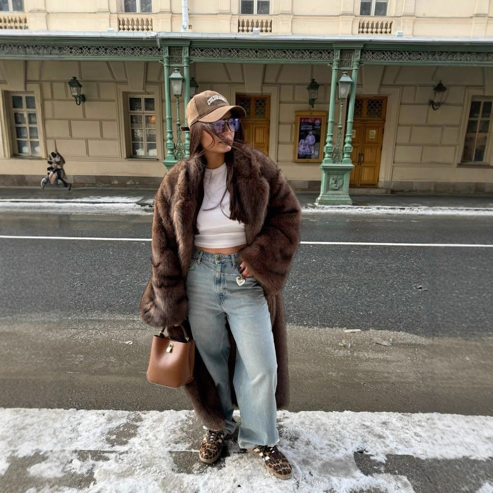 Women's Fox Fur Street Fashion Fluffy Soft Jackets