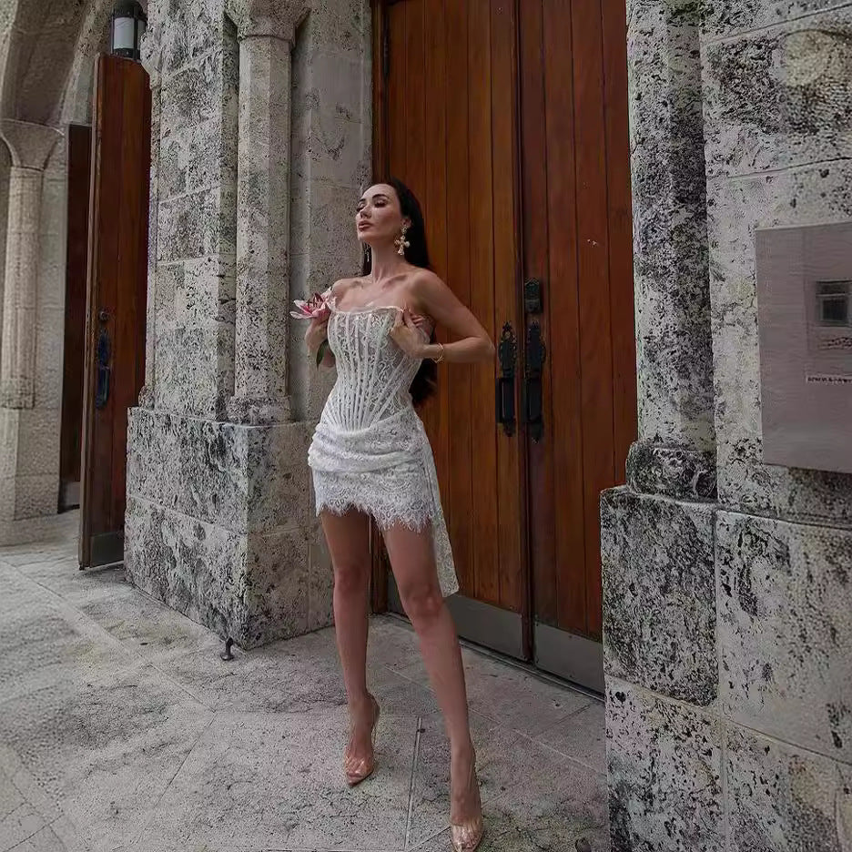 Hot Niche Tube Sexy Dress Elegant Graceful Skirts