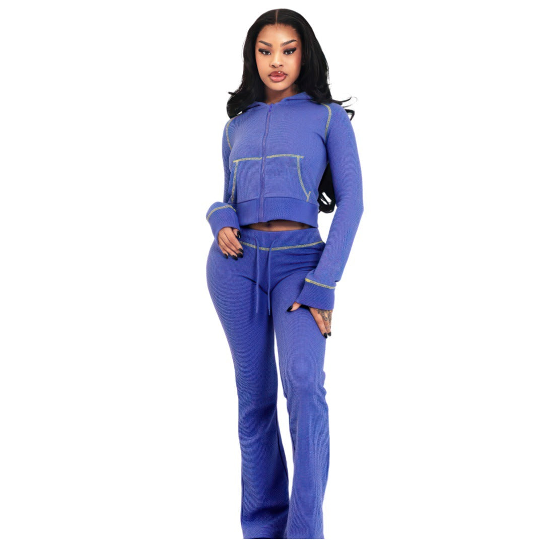 Women's Fashion Elegant Hoodie Two-piece Set Suits