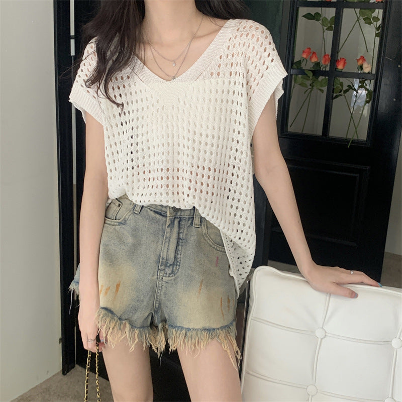 Women's Idle Style Sun Protective Hollow Out Women's Sweater