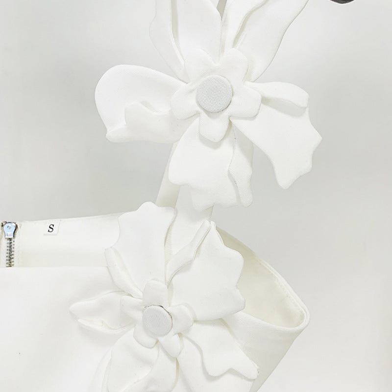 Camisole Three-dimensional Flower Mid-length Dress Set Tops