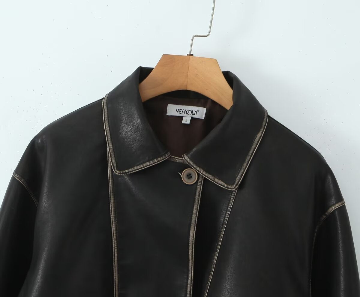 Women's Autumn Fashion Retro Washed Brushed Jackets