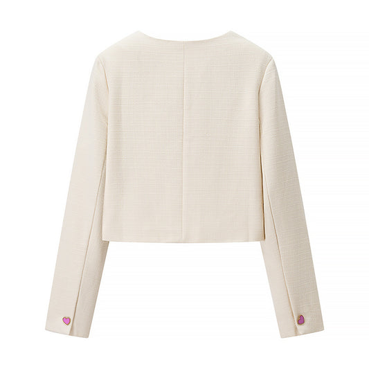 Women's Style Fashionable Temperamental Love Button Long Coats