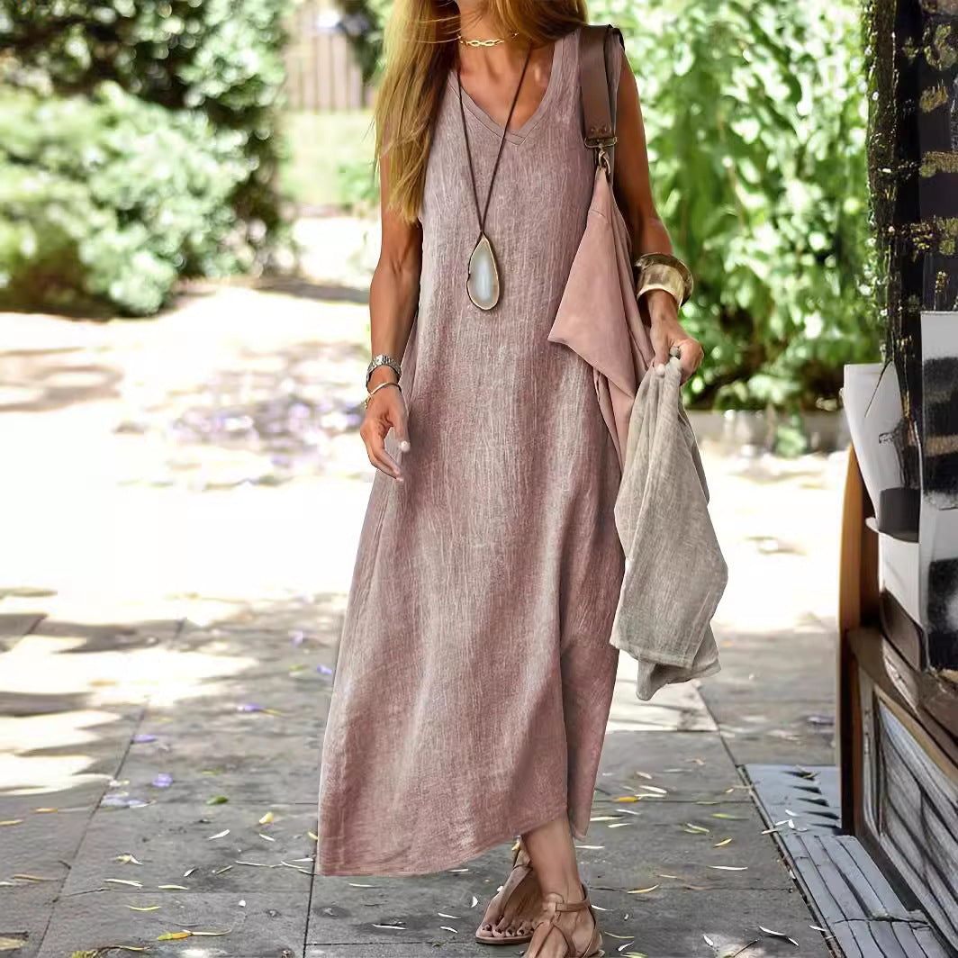 Dress Summer Long Solid Color Fashion Dresses