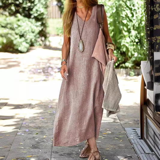 Dress Summer Long Solid Color Fashion Dresses