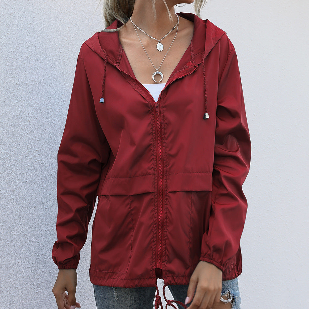 Women's Zip Hoodie Lightweight Outdoor Hiking Raincoat Knitwear