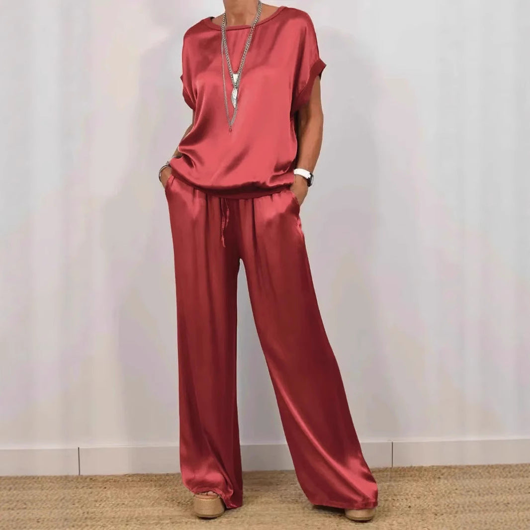Unique Trendy Loose Shirt Wide Leg Pants