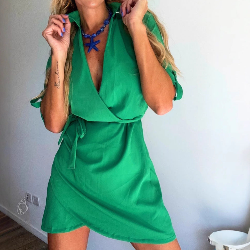 Popular Slouchy Comfortable Durable Women's Lapel Dress