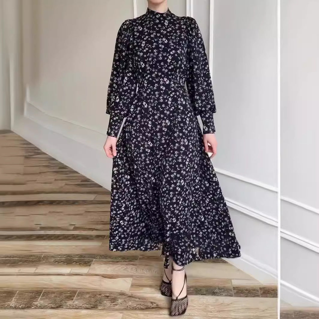 Spring Gentle Loose Floral Satin Dress Dresses