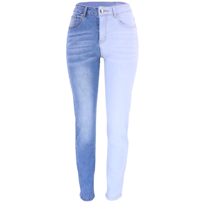Women's Fashion Elastic Straight Washed High Waist Jeans
