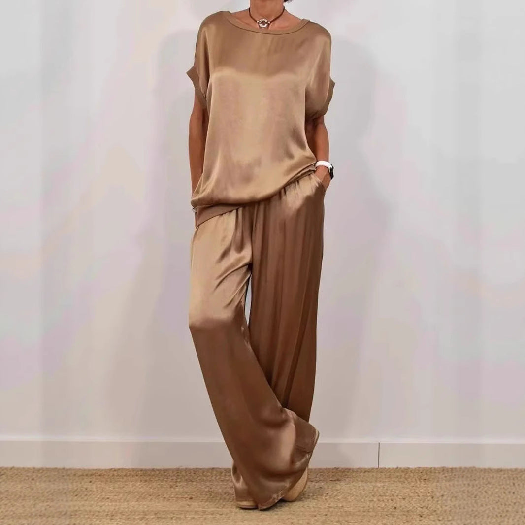 Unique Trendy Loose Shirt Wide Leg Pants