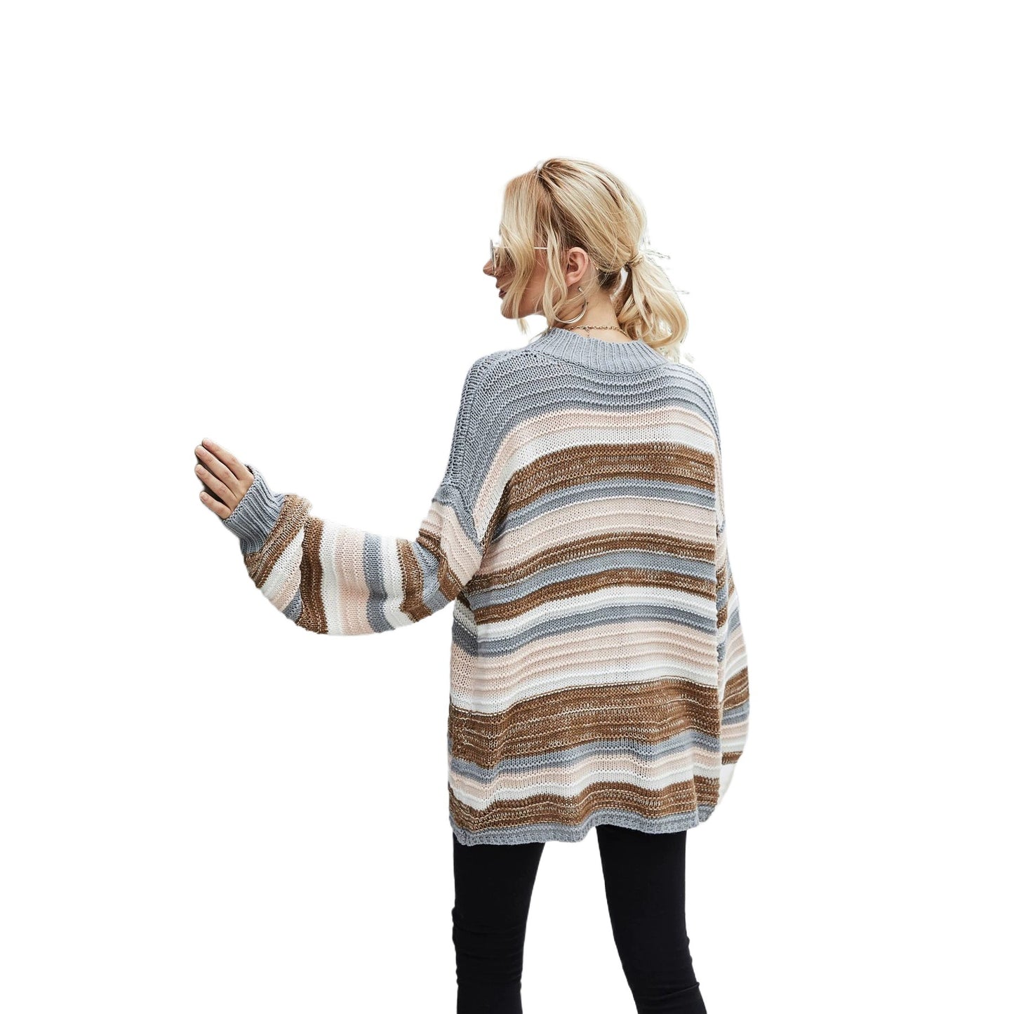 Durable Comfortable Women's Spring Pullover Stitching Sweater