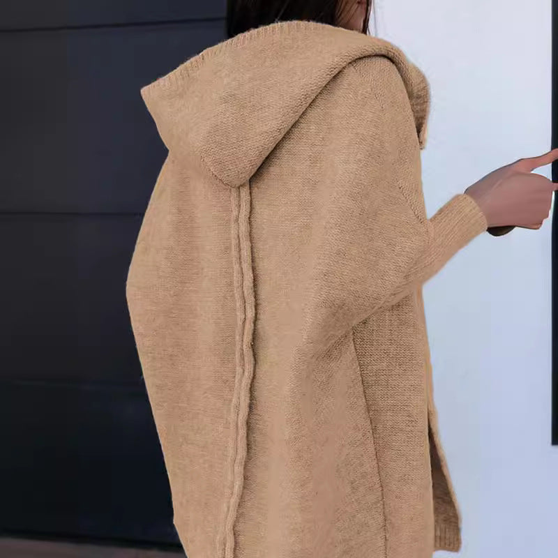 Women's Classy Trendy Hooded Front Knitted Sweaters