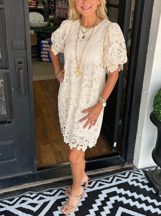 Women's Comfortable Summer Lace Sleeve Dress Shorts