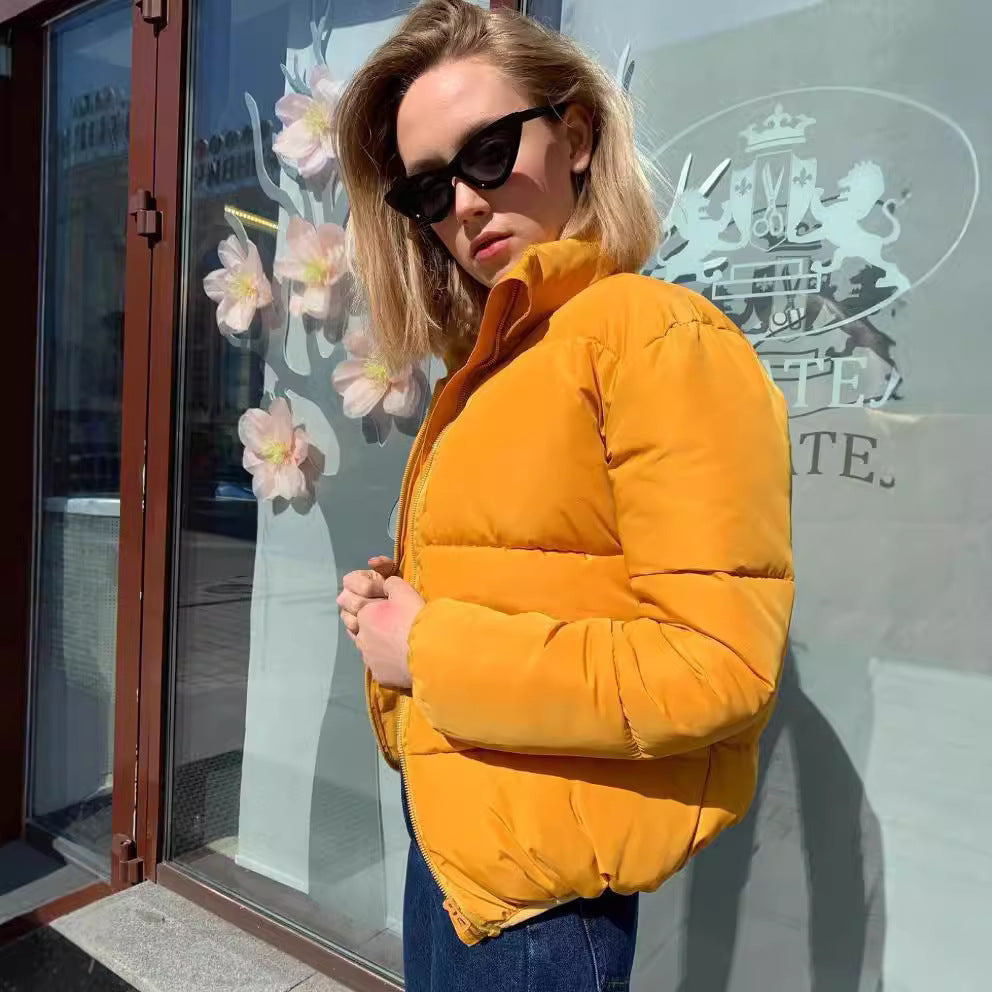 Women's Fashion Solid Color Standard Collar Oversized Winter Coats
