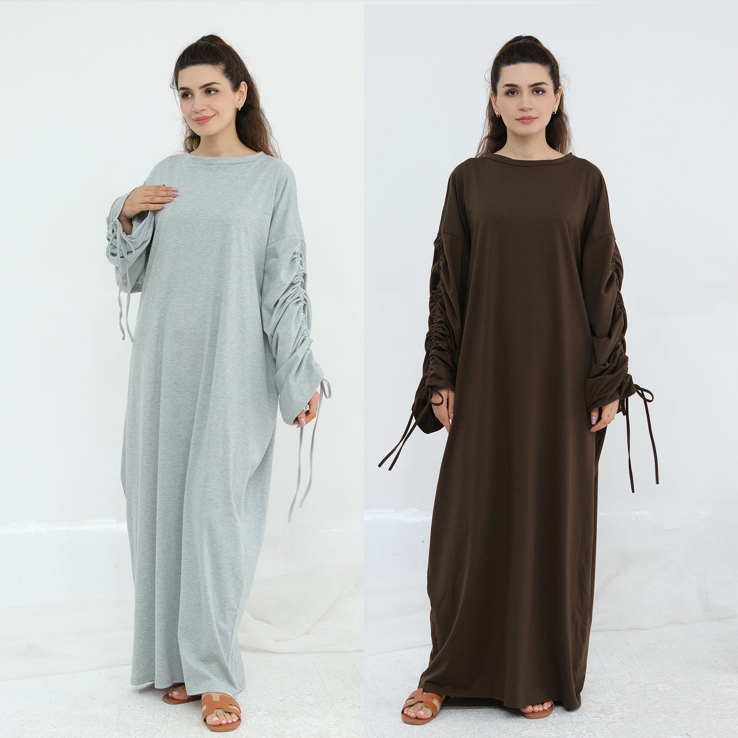 Turkish Cuffs With Drawstring Dress Robe Dresses