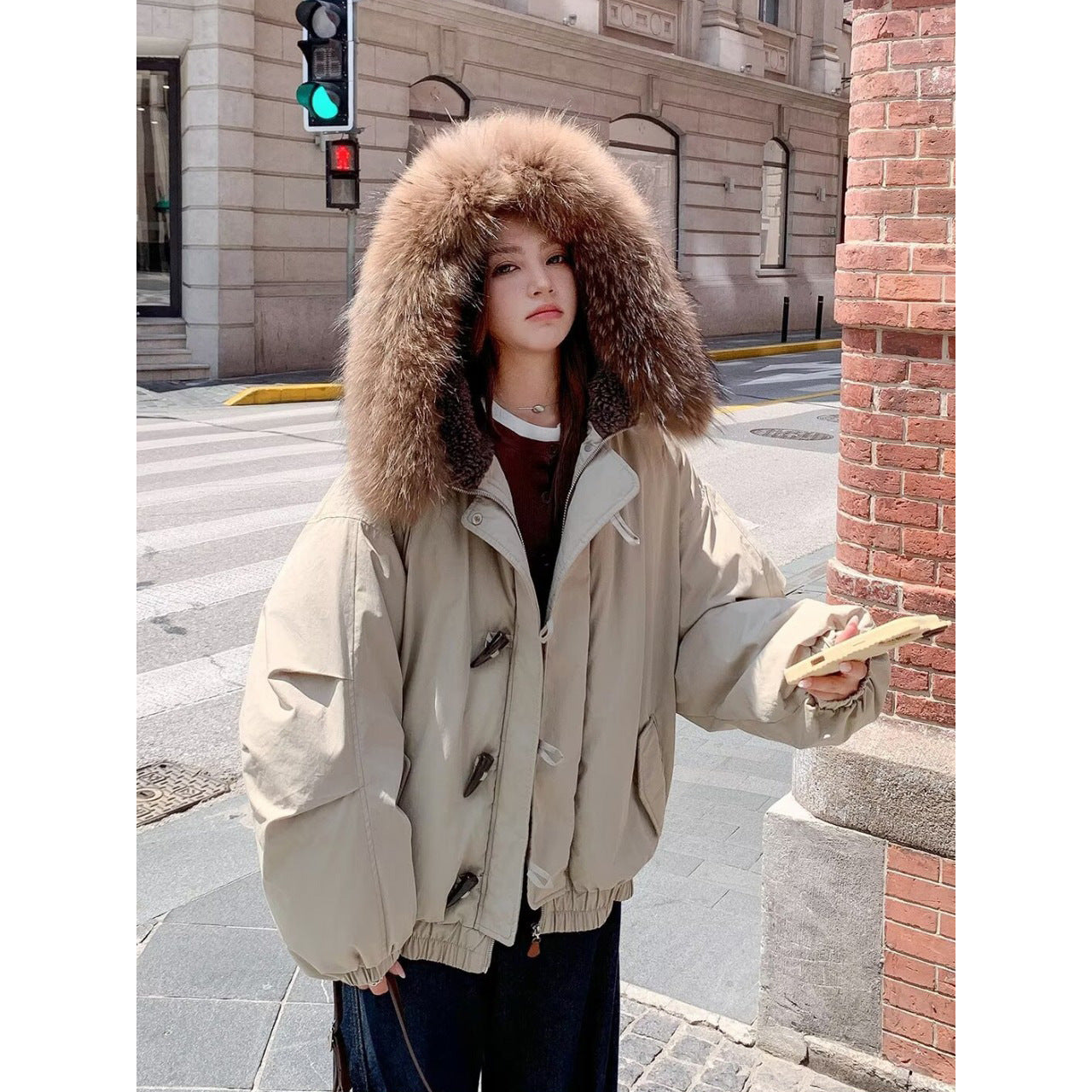 Women's Retro Large Fur Collar Cotton Clothes Winter Coats