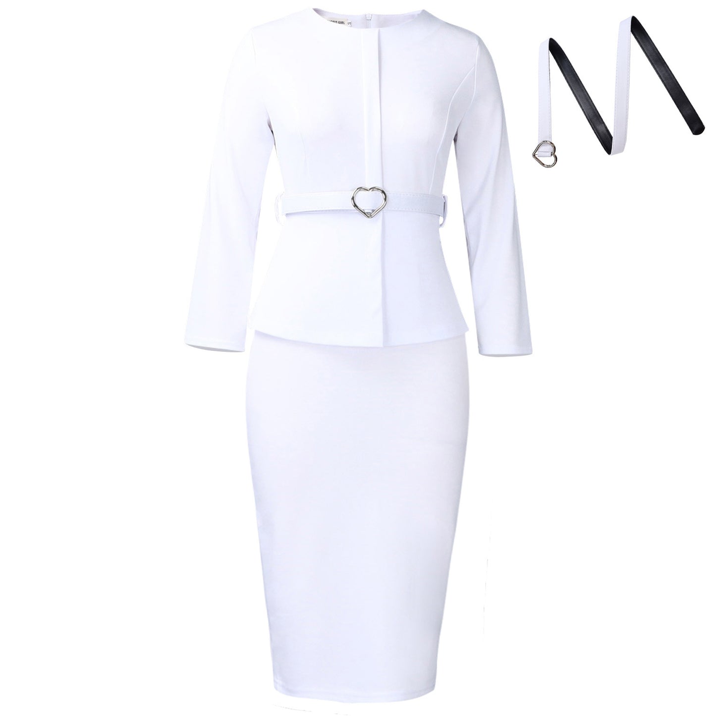 Women's Fashion Round Neck Temperament Ol Pencil Skirts