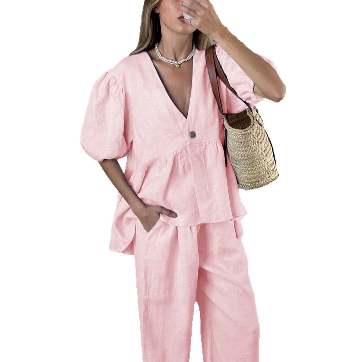 Women's Vacation Short-sleeved T-shirt Long Summer Fashion Casual Suit