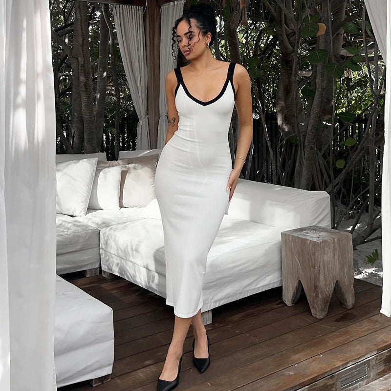 Women's Backless Slim Fit Hip Spaghetti Straps Skirts