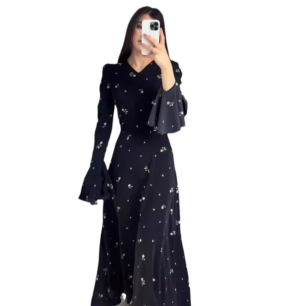 Spring Ruffle Sleeve Floral Gentle Dress Dresses