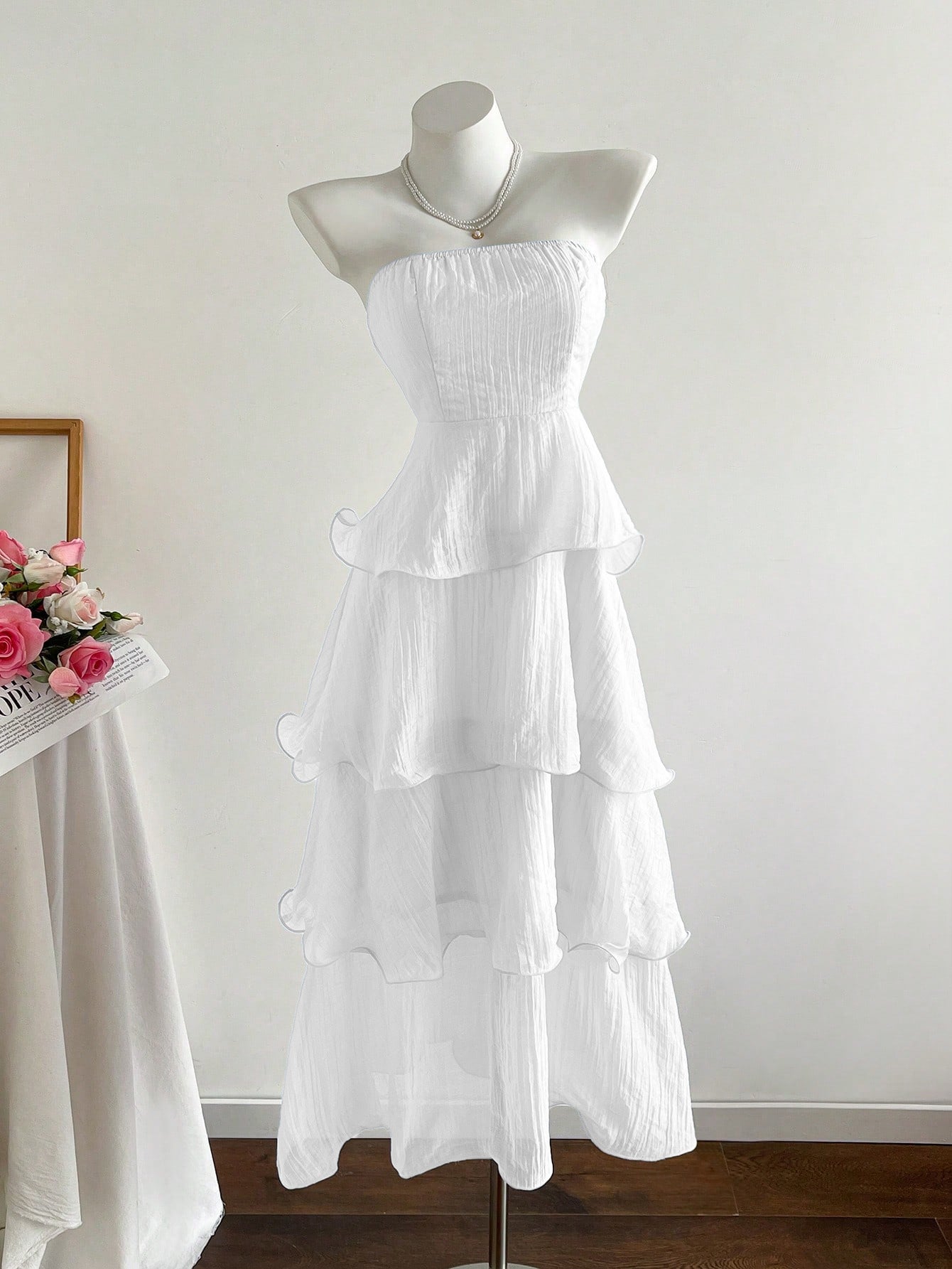 Summer Cover Slimming Midi Cake Fairy Tube Solid Color Skirts